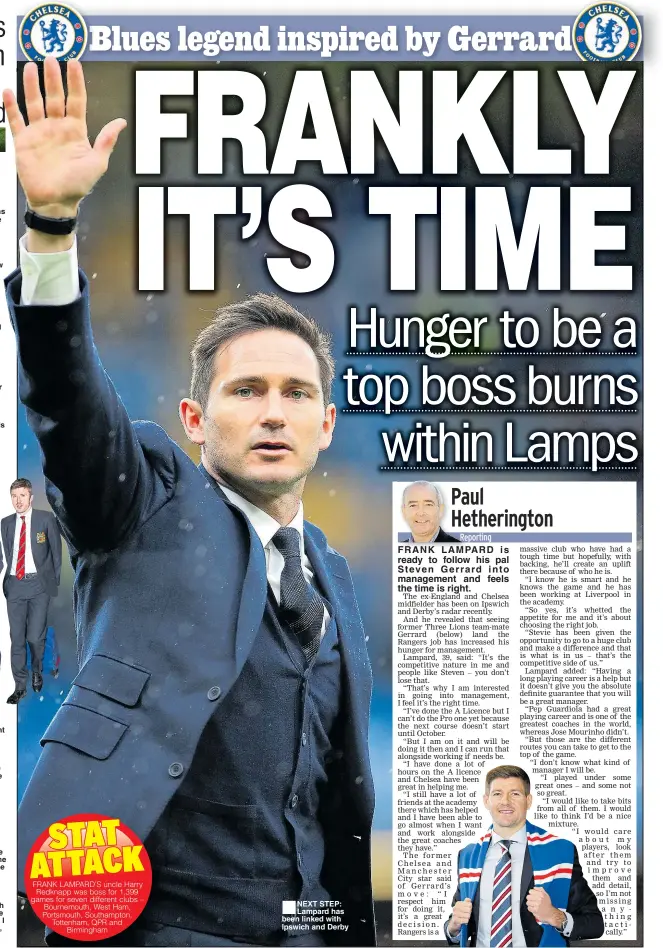  ??  ?? ■
NEXT STEP: Lampard has been linked with Ipswich and Derby