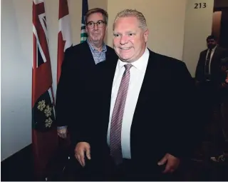  ?? JUSTIN TANG THE CANADIAN PRESS ?? Ontario Premier Doug Ford in Ottawa last year. A recent poll has the Ontario Liberals at 33 per cent, Tories at 29 per cent, the New Democrats at 27 per cent, and Greens at nine per cent.