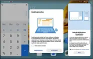  ??  ?? Hier ist Multitaski­ng Trumpf: Man kann Apps einblenden,  ndet einen PC-ähnlichen Desktop-Modus und die Option, ein Huawei-Phone auf dem Display zu klonen.