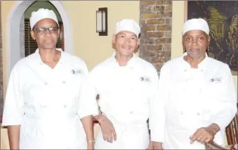  ??  ?? Cara Lodge chefs: Jocelyn Thompson Julian Yhip and Pamela Mc Farlane