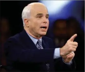  ?? ERIC DRAPER — THE ASSOCIATED PRESS ?? Then-Republican presidenti­al candidate Sen. John McCain, R-Ariz., responds to a question during the Republican presidenti­al debate sponsored by the South Carolina Business and Industry Political Education Committee, in Columbia, S.C.