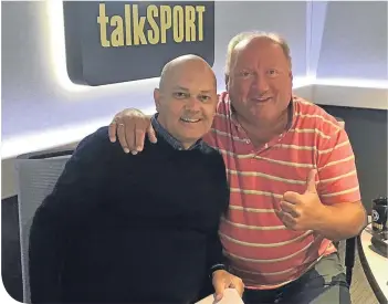  ??  ?? Alan Brazil with Ray Wilkins during one of their radio shows together