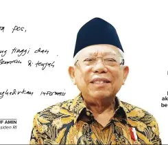  ??  ?? PROF DR KH MA'RUF AMIN Wakil Presiden RI