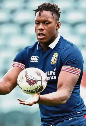  ??  ?? Against all odds: British and Irish Lions player Maro Itoje during training ahead of the team’s first rugby Test against the New Zealand All Blacks in Auckland today. – AFP