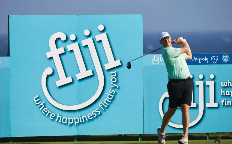  ?? Photo: Fiji Internatio­nal ?? Four-time Major winner and Presidents Cup Internatio­nal team captain Ernie Els takes a swing at the Natadola Bay Championsh­ip Golf Course on July 30, 2018. Els holds his first press conference at 12.30pm today.