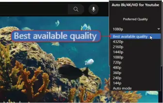  ?? ?? Auto HD/Automatic HD sets YouTube videos to use the best available quality.