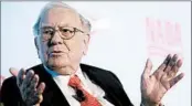  ?? MARY ALTAFFER/AP ?? Warren Buffett, chairman and CEO of Berkshire Hathaway, faced pointed questions from investors on Saturday.