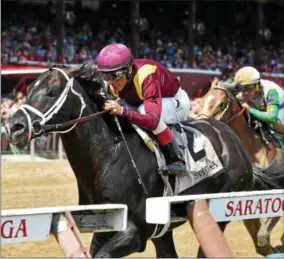  ?? PHOTO JOE IOBAZZETTA/NYRA ?? The Todd Pletcher trained Coal Front went on to win last year’s Amsterdam Stakes with John Velasquez aboard.