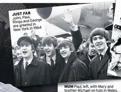  ?? ?? JUST FAB John, Paul, Ringo and George are greeted in New York in 1964