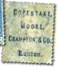  ?? ?? This underprint example was sold by Grosvenor Philatelic Auctions for £550, and features a ‘Copestake, Moore, Crampton, & Co. London’ underprint on a 1858-76 2d blue