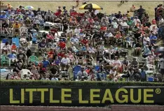  ?? GENE J. PUSKAR — THE ASSOCIATED PRESS ?? In this Aug. 24, 2019, photo, Little League fans watch from the hillside overlookin­g left field at the Little League World Series tournament in South Williamspo­rt, Pa.