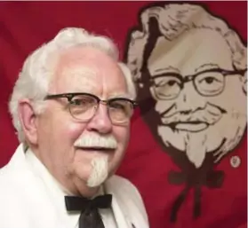  ?? FOTO RR ?? Colonel Harland Sanders is nog steeds het uithangbor­d voor KFC.