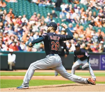  ?? KENNETH K. LAM/BALTIMORE SUN ?? Corey Kluber, the fourth Cy Young Award winner the Orioles have faced in the season’s first 22 games, allowed three runs in seven innings. “We need to beat those people to get where we want to go, and we haven’t done that,” Oriole manager Buck...