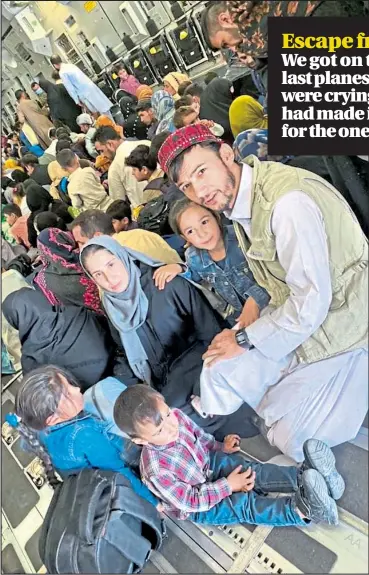  ??  ?? Abdul Sedeqey, wife Khalida and children Sowayba, Abdul and Rabia on flight out