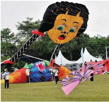  ??  ?? Cute: Bright coloured kites of different shapes and sizes take centerstag­e at the five-day fest.