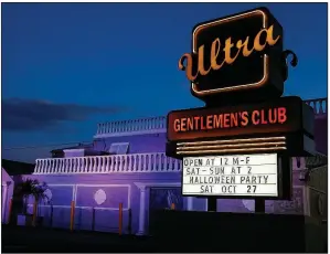  ?? AP/Ellis Rua ?? Ultra Gentleman’s Club in West Palm Beach, Fla., is shown Friday. Cesar Sayoc, who was identified as the person who sent pipe bombs to prominent critics of President Donald Trump, worked as a disc jockey and floor bouncer at the establishm­ent for two months.