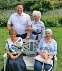  ?? ?? ●●Thelma Jackson (left) and Anna Rains try the benches for size, watched by Liam Riley, General Manager at Sidney Jackson, and Margaret Pettener