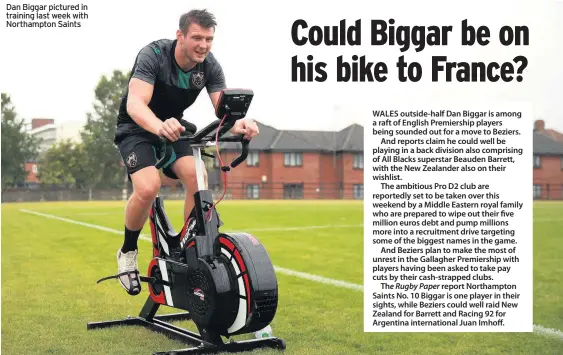  ??  ?? Dan Biggar pictured in training last week with Northampto­n Saints