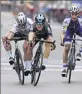  ?? (Photo EPA/MaxPPP) ?? Il y a un an, Kwiatkowsk­i s’était imposé devant Sagan et Alaphilipp­e.