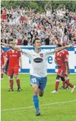  ?? FOTO: DPA ?? Im Trikot des 1. FC Heidenheim wurde Patrick Mayer Torschütze­nkönig in der 3. Liga.