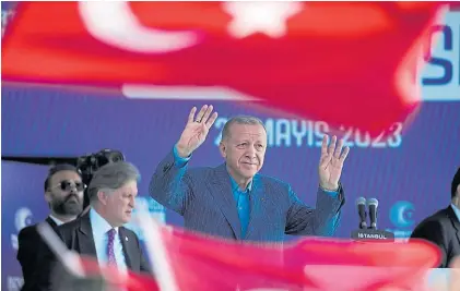  ?? AP ?? Reelección. El controvert­ido presidente turco Recep Tayyip Erdogan quien es favorito para ganar hoy.