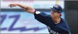  ?? SOMERSET PATRIOTS PHOTO ?? Chase Hampton throws a pitch during his Double-A debut on Sunday at TD Bank Ballpark.