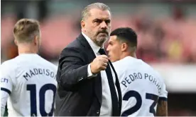  ?? Photograph: Sebastian Frej/MB Media/Getty ?? Ange Postecoglo­u has made a positive impact at Tottenham but faces a significan­t challenge against his boyhood team Liverpool.
Images