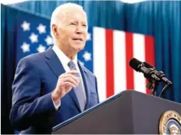  ?? AFP ?? CAMPAÑA. Biden no tiene rivales por la candidatur­a demócrata, pese a su avanzada edad y sus constantes deslices.