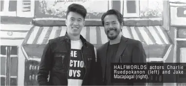  ??  ?? HALFWORLDS actors Charlie Ruedpokano­n (left) and Jake Macapagal (right).