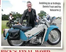  ??  ?? Jumbling joy at Ardingly: Dennis Frost and his Velocette LE