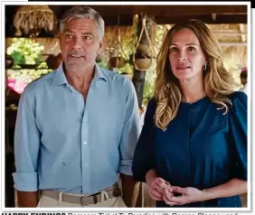  ?? ?? HAPPY ENDING? Romcom Ticket To Paradise with George Clooney and Julia Roberts could help Cineworld as movie-goers head back to cinemas