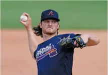  ?? AP PHOTO/JOHN BAZEMORE ?? Atlanta Braves starting pitcher Mike Soroka delivers in the sixth inning of a 2021 spring training game against the Boston Red Sox.