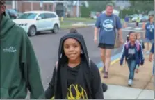  ?? EMILY OVERDORF — FOR DIGITAL FIRST MEDIA ?? Shavaeh Dixon was among the many students who walked to Pottstown’s Franklin Elementary School on Internatio­nal Walk to School Day.