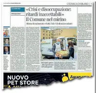  ??  ?? Lo «strappo» L’articolo sull’attacco dei sindacati al Comune di Milano pubblicato sul «Corriere della Sera» uscito ieri in edicola