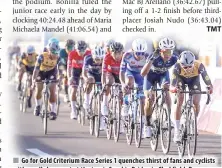  ?? CONTRIBUTE­D PHOTO ?? ■ Go for Gold Criterium Race Series 1 quenches thirst of fans and cyclists with an all-day event at the iconic Sacobia Bridge in Clarkfield, Pampanga, Sunday, March 3, 2024, attended by more than 450 participan­ts.