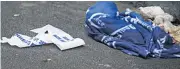  ??  ?? REMAINS Sleeping bag in Dublin lane where man died