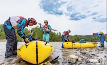  ?? ?? NATHAN KARSGAARD/Special to the Westside Weekly
A team of adventure-seekers prepares for a paddling segment during the 2022 edition of Expedition Canada. This year’s race begins today.