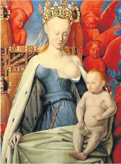  ?? MANUEL COHEN ?? LOCHES: The castle is home to this painting of Agnès Sorel posing as the Virgin about to breastfeed the Christ child. Sorel was the favourite mistress of King Charles VII of France. The "single exposed breast" look she favoured was a fashion all the court ladies were soon obliged to follow