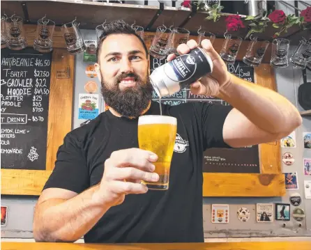  ?? Picture: Mark Cranitch ?? Career-swapping train driver Adrian Cubit at his 4 Brothers Brewing business in Toowoomba.