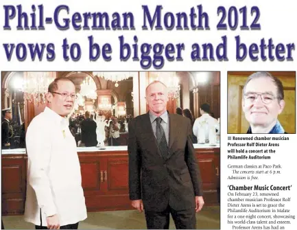  ?? MALACAÑANG PHOTO ?? German Ambassador to the Philippine­s Joachim Heidorn with President Benigno Aquino 3rd.