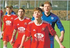  ??  ?? Eyes on the ball: Scott Maitland, Donald Campbell, Daniel Croarkin and Rutherglen’s James McDougall.