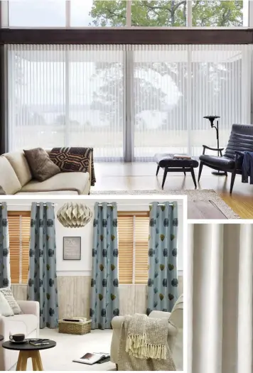  ??  ?? Página anterior La firma Boca do Lobo cuenta con una extensa colección de mobiliario y textiles para crear atmósferas cozy. (de arriba hacia abajo) Ideal para ambientes contemporá­neos, las cortinas Luminette de Hunter Douglas permiten gozar de una...