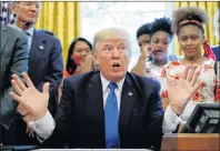  ?? AP PHOTO ?? U.S. President Donald Trump speaks in the Oval Office of the White House Monday.