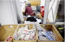  ??  ?? Employees of Peace Now, an Israeli NGO that tracks and opposes Jewish settlement in the occupied West Bank and East Jerusalem, work at their offices in Tel Aviv in this file photo. (Reuters)