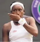  ?? KRISTY WIGGLESWOR­TH/ASSOCIATED PRESS ?? 15-year-old Coco Gauff saw her surprising run at Wimbledon with a loss Monday in the fourth round.