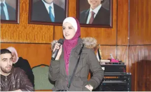  ?? (Center for Israel Studies-Amman) ?? A STUDENT ADDRESSES the conference on Hebrew studies in Amman on December 22.