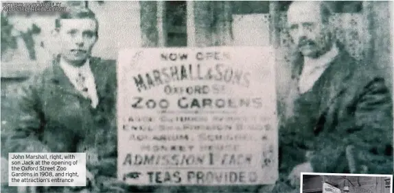  ??  ?? PICTURES: HANSONS/RIPLEY AND DISTRICT HERITAGE TRUST
John arshall, ht, with son Jack t the openin of the Oxford treet Zoo Gardens in 90 ight, the at action’s ntranc