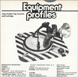  ??  ?? An excerpt from Audio magazine’s review of the Lirpa 5kg tonearm, April 1980