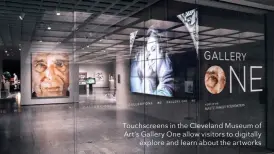  ??  ?? Touchscree­ns in the Cleveland Museum of Art’s Gallery One allow visitors to digitally explore and learn about the artworks