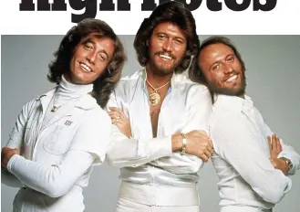  ?? ?? Band of brothers (from left): Bee Gees Robin, Barry and Maurice Gibb